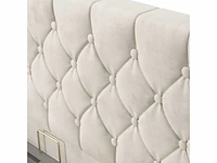 Bed van 120x200 cm met led-verlichting, fluwelen bekleding en opbergruimte - afbeelding 4 van  6