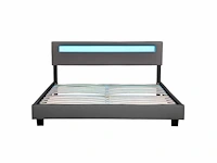 Bed van 160x200 cm met led-verlichting en lattenbodem - afbeelding 4 van  10