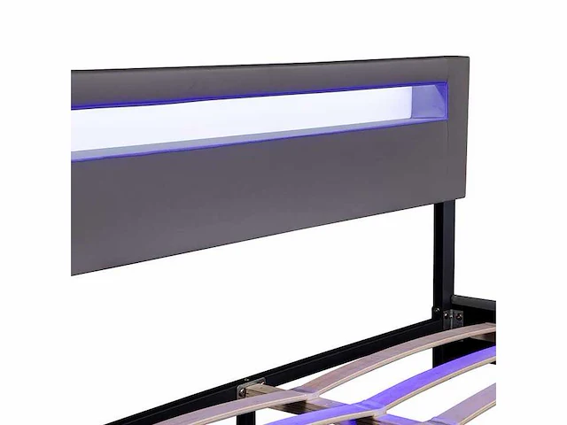 Bed van 160x200 cm met led-verlichting en lattenbodem - afbeelding 8 van  10