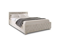 Bed van 180x200 cm met led-verlichting, fluwelen hoes en opbergruimte - afbeelding 2 van  6