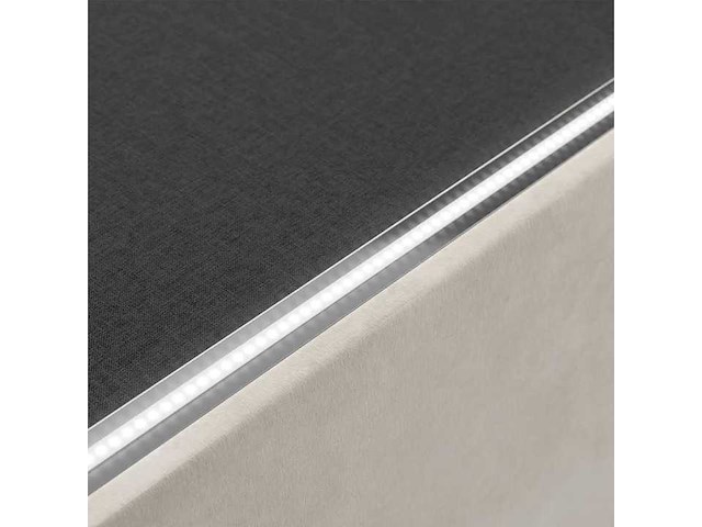 Bed van 180x200 cm met led-verlichting, fluwelen hoes en opbergruimte - afbeelding 5 van  6