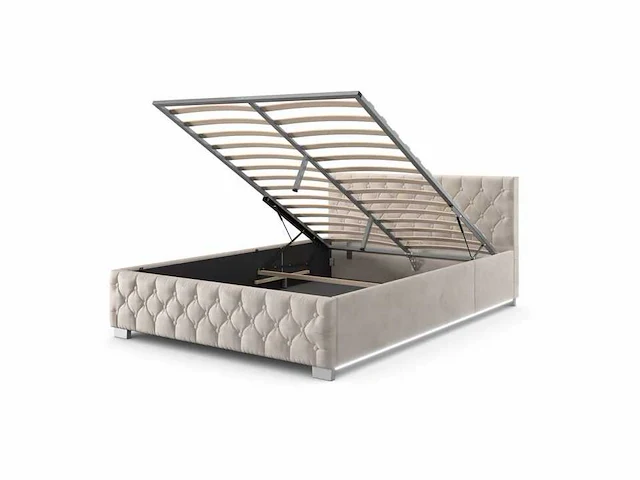 Bed van 180x200 met led-verlichting en bedstee - afbeelding 3 van  8
