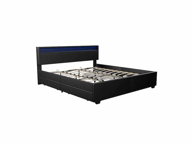 Bed van 180x200cm met led-verlichting en lattenbodem - afbeelding 3 van  7