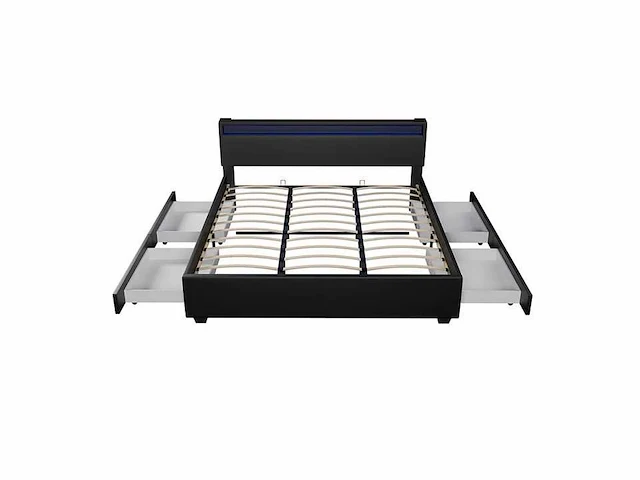 Bed van 180x200cm met led-verlichting en lattenbodem - afbeelding 5 van  7