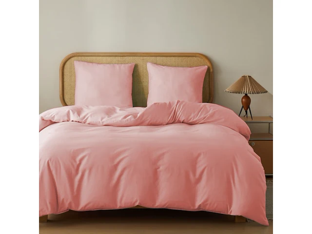 Beddengoedset 200x220cm roze - afbeelding 1 van  3