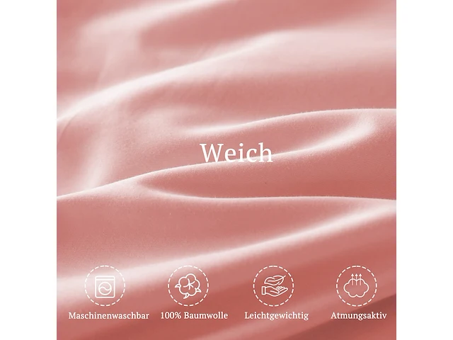 Beddengoedset 200x220cm roze - afbeelding 3 van  3