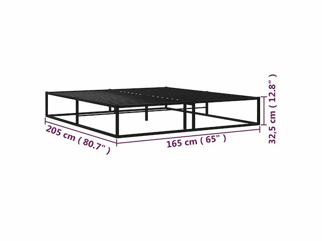 Bedframe 160x200 cm - zwart metaal - afbeelding 8 van  8