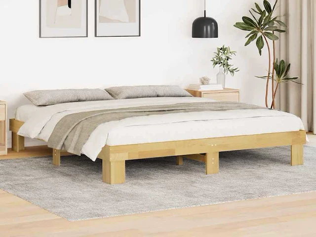 Bedframe zonder matras 180x200 cm massief eikenhout - afbeelding 1 van  4