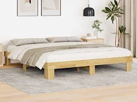 Bedframe zonder matras 180x200 cm massief eikenhout - afbeelding 1 van  4