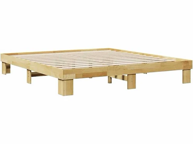 Bedframe zonder matras 180x200 cm massief eikenhout - afbeelding 3 van  4