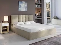 Bedkast 180 x 200 cm - stof - beige - by pascal morabito - afbeelding 1 van  7