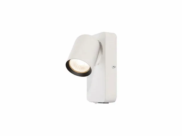 Bedlamp wandlamp gu10 armatuur cilinder zand wit en zwart draaibaar (8x) - afbeelding 2 van  3