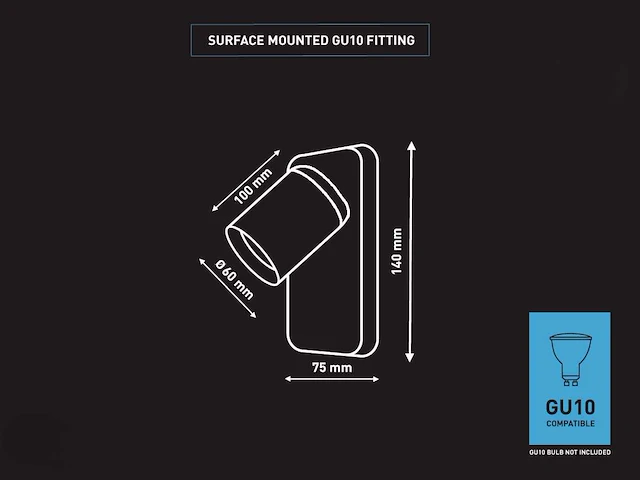 Bedlamp wandlamp gu10 armatuur draaibaar (10x) - afbeelding 4 van  4