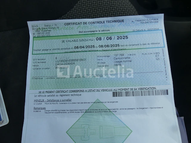Bedrijfswagen dacia dokker (2018-151.162 km-vin:uu18sd6h559358109) - afbeelding 10 van  25