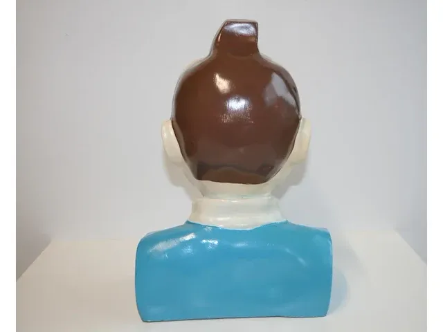 Beeld buste kuifje - blauw - 20 x 33 cm - afbeelding 5 van  9