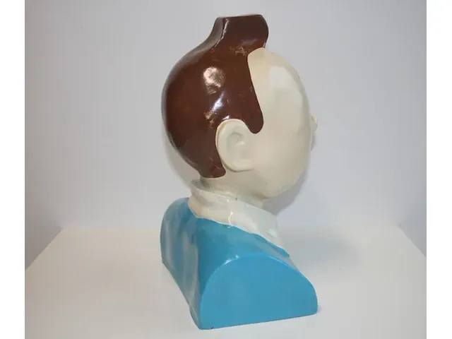 Beeld buste kuifje - blauw - 20 x 33 cm - afbeelding 6 van  9