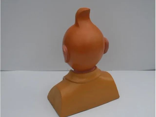 Beeld buste kuifje - geel - 20 x 32 cm - afbeelding 4 van  8