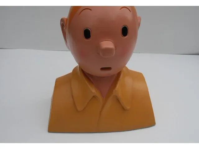 Beeld buste kuifje - geel - 20 x 32 cm - afbeelding 7 van  8