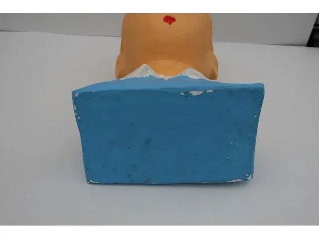 Beeld buste kuifje gips - blauw - 21 x 32 cm - afbeelding 2 van  10
