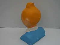Beeld buste kuifje gips - blauw - 21 x 32 cm - afbeelding 6 van  10