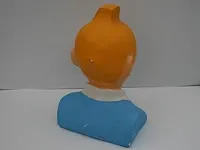 Beeld buste kuifje gips - blauw - 21 x 32 cm - afbeelding 7 van  10