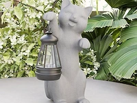 Beeld kat met solar-lantaarn - afbeelding 3 van  3