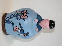 Beeld kuifje blauwe lotus - steen - 15 x 26 cm - afbeelding 4 van  11