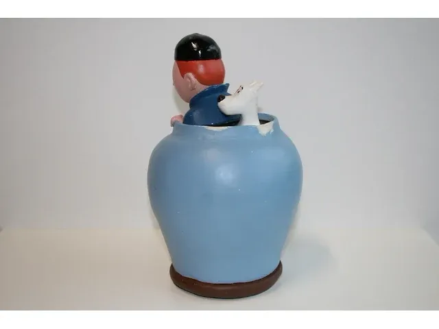 Beeld kuifje blauwe lotus - steen - 15 x 26 cm - afbeelding 6 van  11