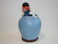 Beeld kuifje blauwe lotus - steen - 15 x 26 cm - afbeelding 6 van  11