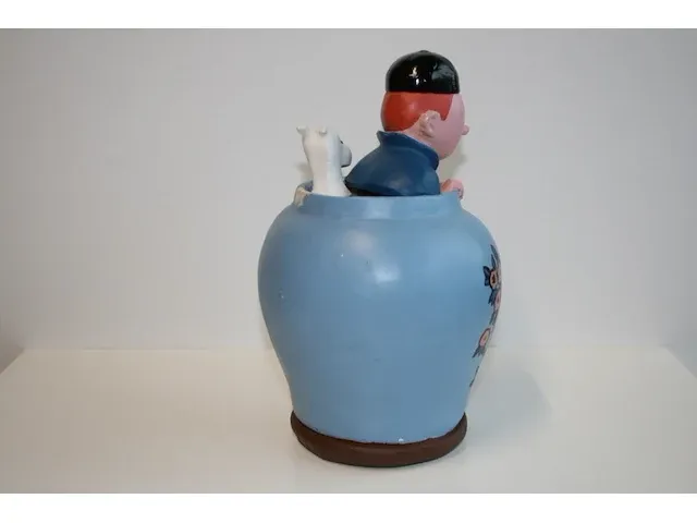Beeld kuifje blauwe lotus - steen - 15 x 26 cm - afbeelding 7 van  11