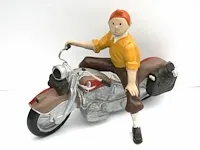 Beeld kuifje op de motor - 22 x 29 x 42 cm - afbeelding 1 van  11