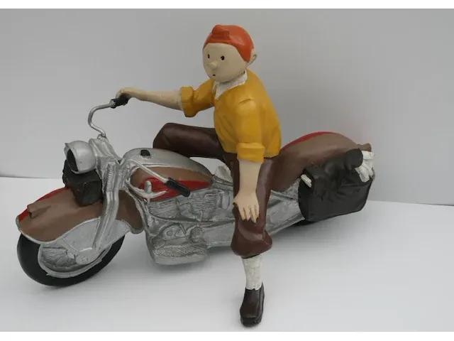 Beeld kuifje op de motor - 22 x 29 x 42 cm - afbeelding 5 van  11