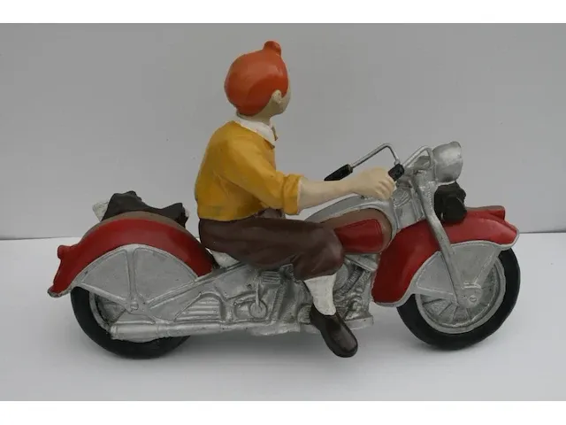 Beeld kuifje op de motor - 22 x 29 x 42 cm - afbeelding 7 van  11