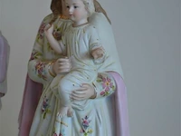 Beeld maria met kind h=43,5cm, beeld jezus h=46,5 cm - afbeelding 4 van  6