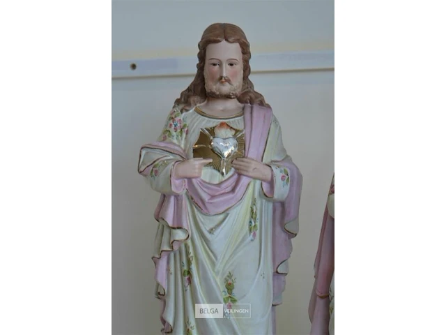 Beeld maria met kind h=43,5cm, beeld jezus h=46,5 cm - afbeelding 5 van  6