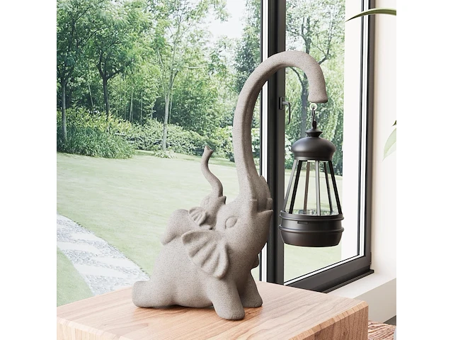 Beeld olifant met solar-lantaarn - afbeelding 4 van  5