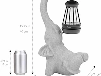 Beeld olifant met solar-lantaarn - afbeelding 2 van  3