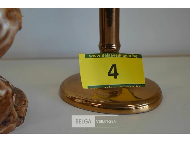 Beeld paard h=34cm , 2 kandelaars h=22,5 cm - afbeelding 5 van  5