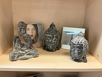 Beelden “buddha” (7x) (waaronder 1 fontein met lichtbal) en fotokaders en geurstokjes - afbeelding 2 van  7