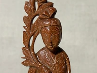 Beeldje in gesneden hout stenen - afbeelding 1 van  5