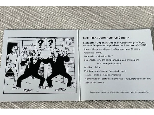 Beeldje tintin janssens & janssens exclusief collector item - afbeelding 5 van  6