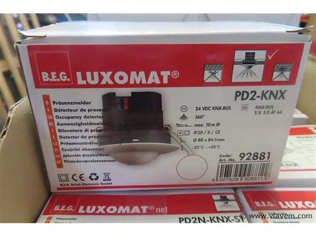 B.e.g.luxomat aanwezigheidsmelder, model pd2n-knx micro, 9 stuks - afbeelding 2 van  3