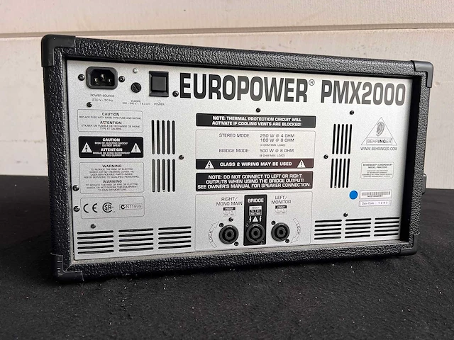 Behringer - europower pmx2000 - pa-mixer - afbeelding 6 van  7