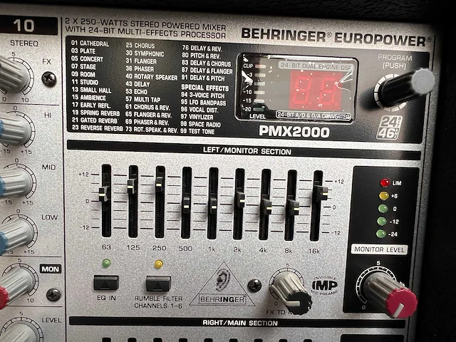 Behringer - europower pmx2000 - pa-mixer - afbeelding 7 van  7