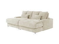 Beige 3-zits comfort diepe bank in beige ribfluweel van pascal morabito - afbeelding 3 van  8