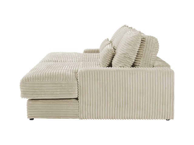 Beige 3-zits comfort diepe bank in beige ribfluweel van pascal morabito - afbeelding 7 van  8