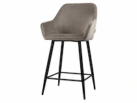 Beige barkruk velvet (4x) - afbeelding 1 van  4