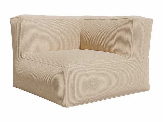Beige corduroy hoekfauteuil - afbeelding 1 van  4