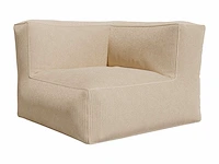 Beige corduroy hoekfauteuil - afbeelding 1 van  4