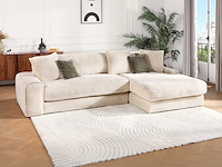 Beige corduroy rechterhoek bank met beige ribben van pascal morabito - afbeelding 1 van  6